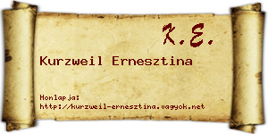 Kurzweil Ernesztina névjegykártya